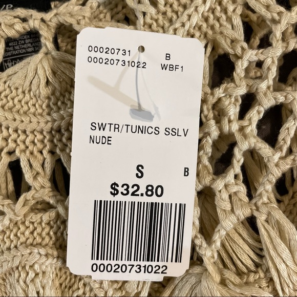 2/$25 Forever 21 Short Sleeve Nude Crochet Tunic Size Small - Picture 15 of 15